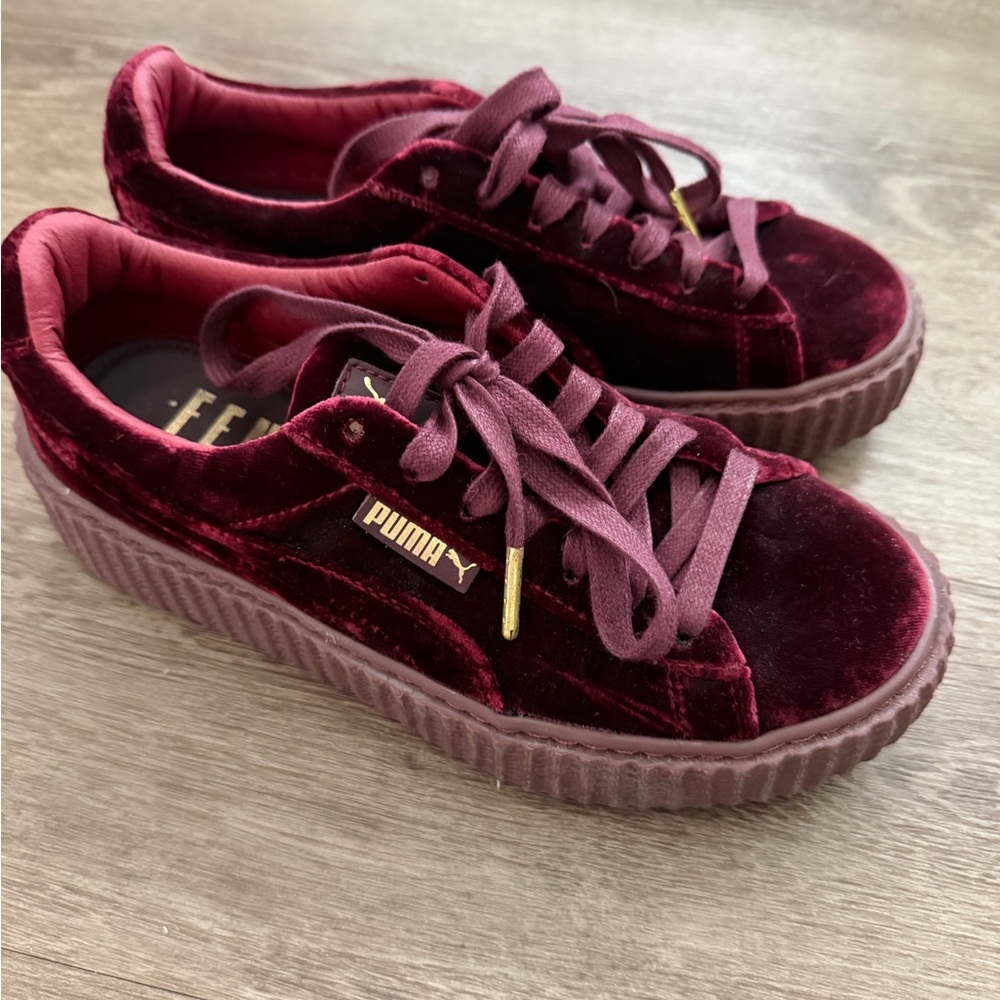 Puma Rihanna Women's Velvet Sneakers - Deep Red